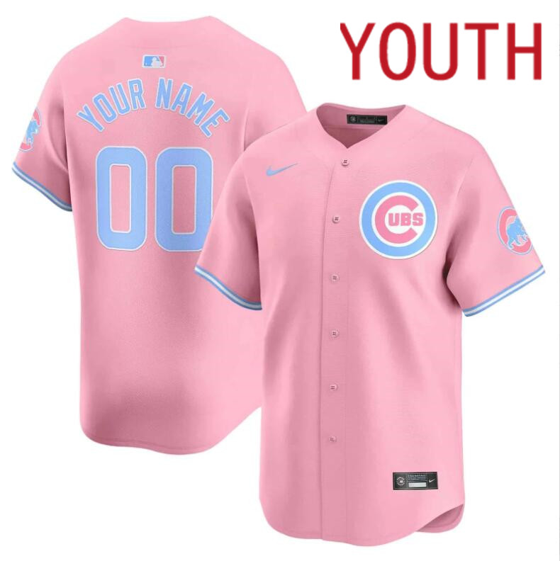 Youth Chicago Cubs Custom pink 2024 Nike MLB jersey->youth nfl jersey->Youth Jersey